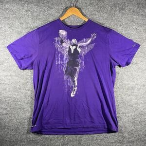 Rare Kobe Bryant Black Mamba Dri-Fit 2Xl Purple La Dunk T-Shirt Lakers Vtg